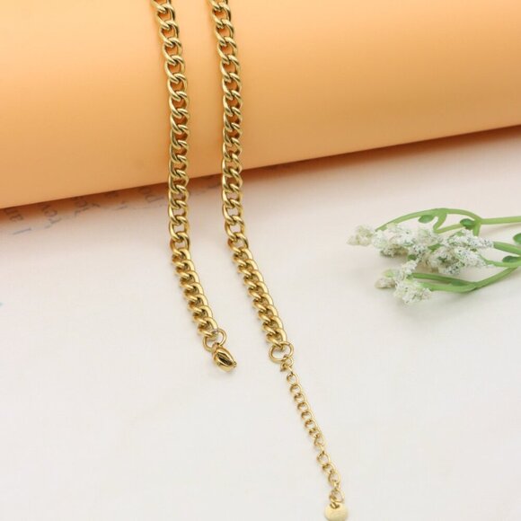 Bold Chunky Chain Necklace with Evil Eye Padlock Charm, XPNL0355 - Picture 12 of 13